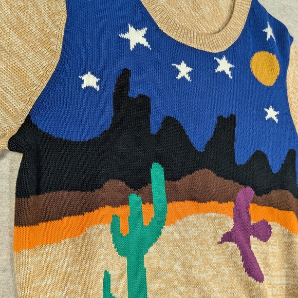 Coach 1941 *NWOT Dessert Night Landscape Jacquard Cotton Knit Sweater Small - Picture 5 of 10